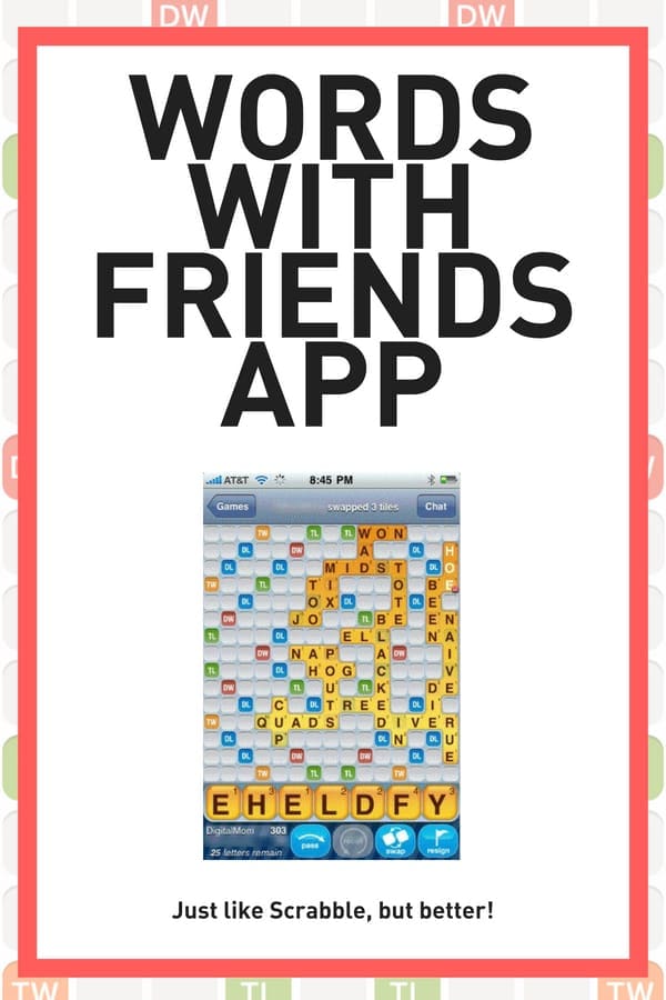 words with friends app review Original app screen shot of Words with Friends app