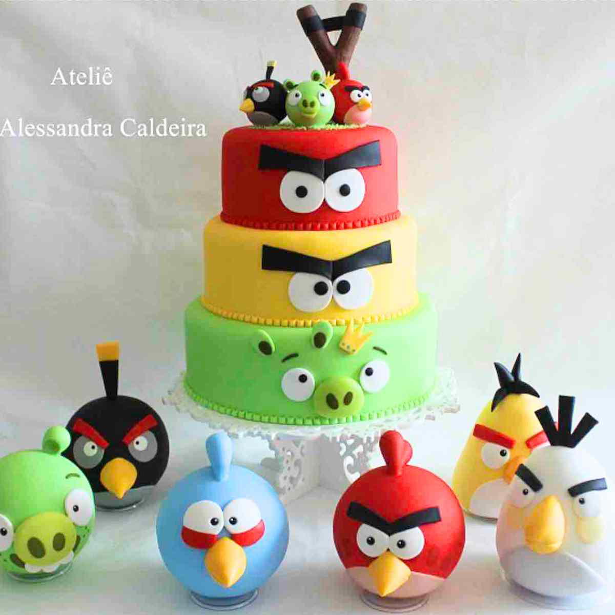 Angry Birds Cake A hilarious Angry Birds-themed birthday cake stack with characters looking both charmingly cross and deliciously edible, perfect for a meme-worthy celebration.