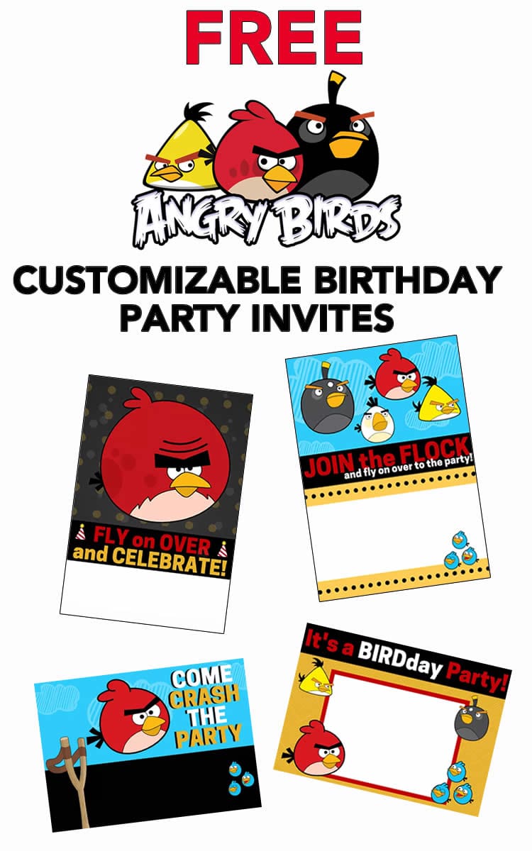 free angry birds invites Free Angry Birds Invitations that are customizable for parties