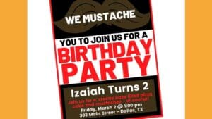 free mustache inviation