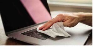 clean sticky keyboard