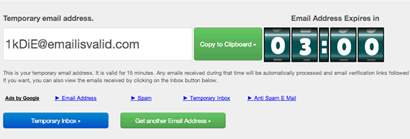 temporary email address