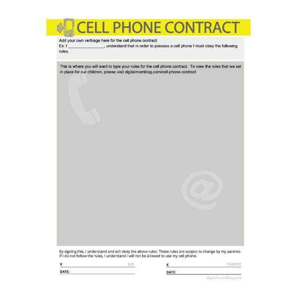 blank cell phone contract blank cell phone contract
