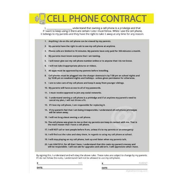 cell phone contract template 1 cell phone contract template