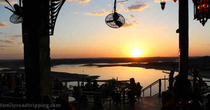 best sunset at oasis lake travis
