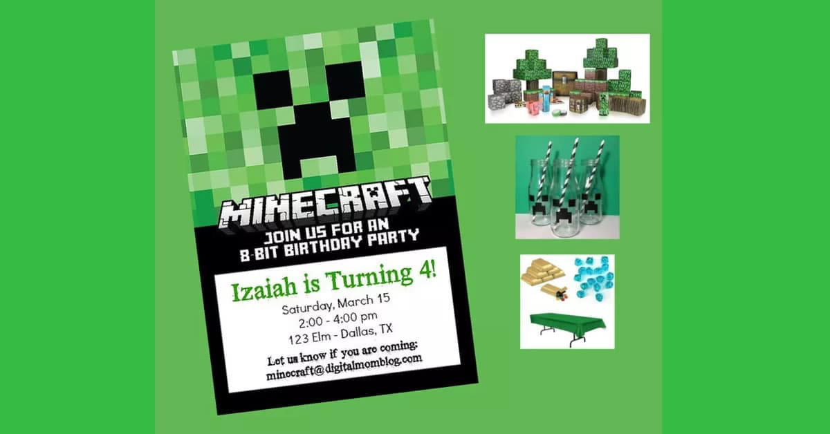 minecraft party how to throw a minecraft party printables invitations decor balloons