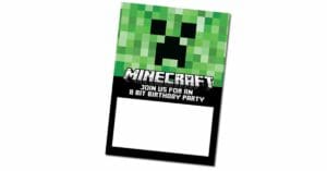 free minecraft birthday invitations