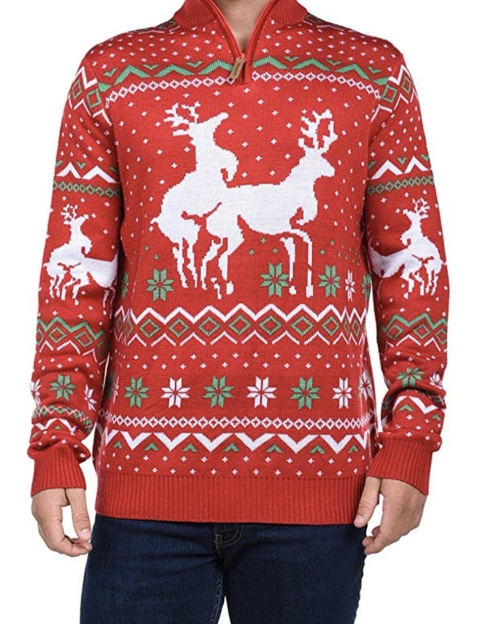 inappropriate or funny? humping reindeer - oh deer! oh-deer-inappropriate-christmas-sweater
