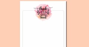 free printable thank you note template