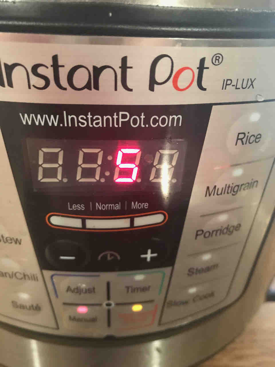 potato salad 3 An Instant Pot displaying a cryptic '8888' on its screen, as though it's ready to beam your meal to a culinary outer space.