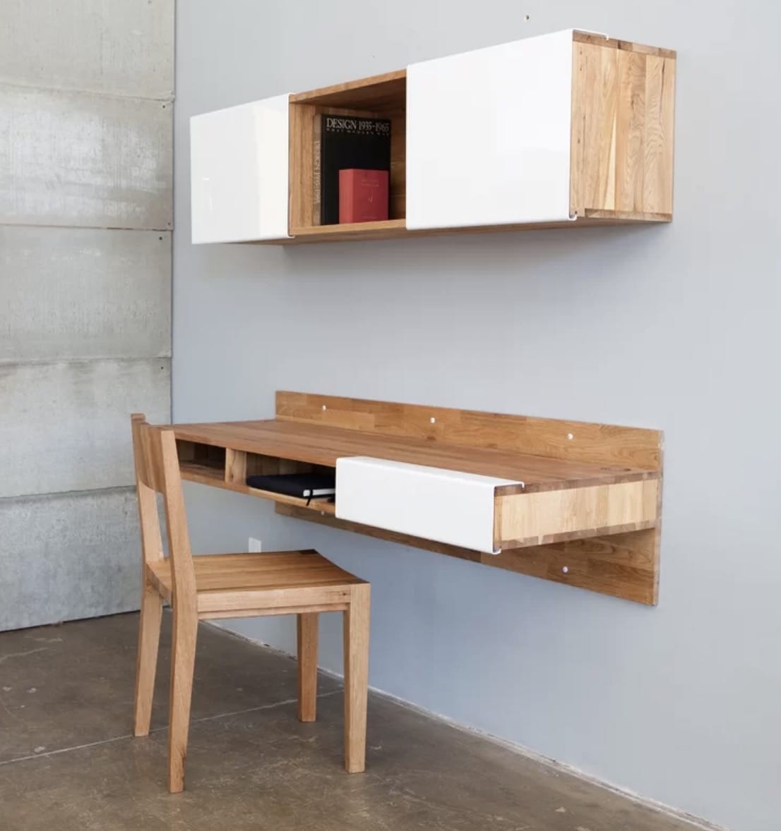 floating white wall desk