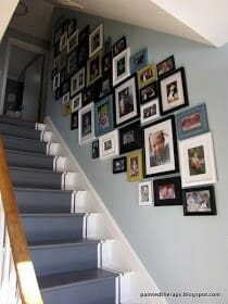 photo wall stairs Cluster Wall Gallery in Stairwell