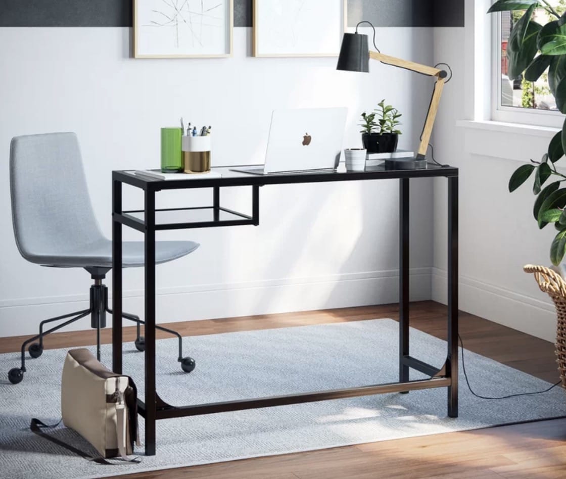 small space desk also foyer table