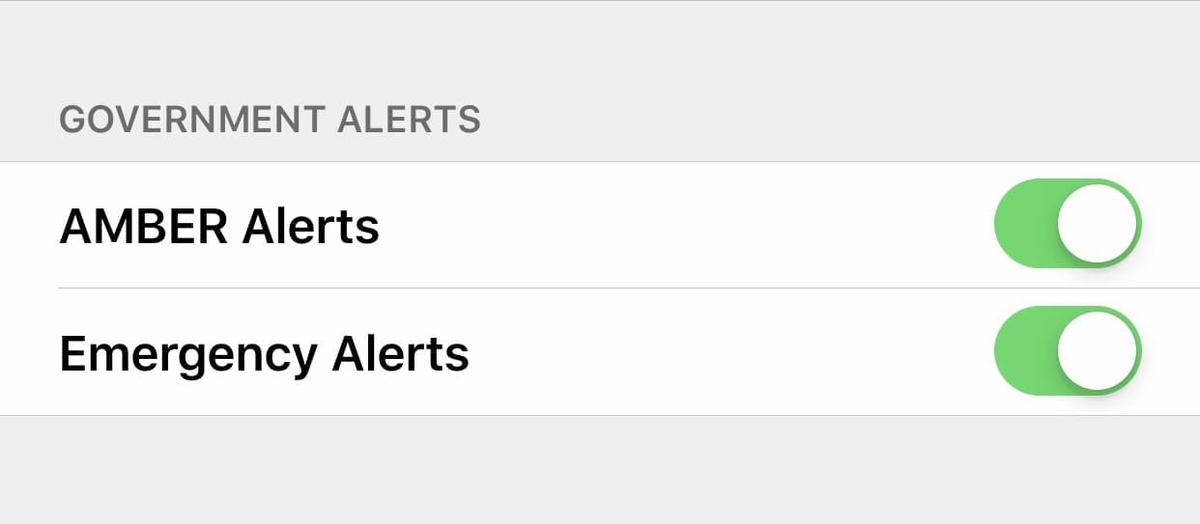 government alerts turned on government alerts turned on