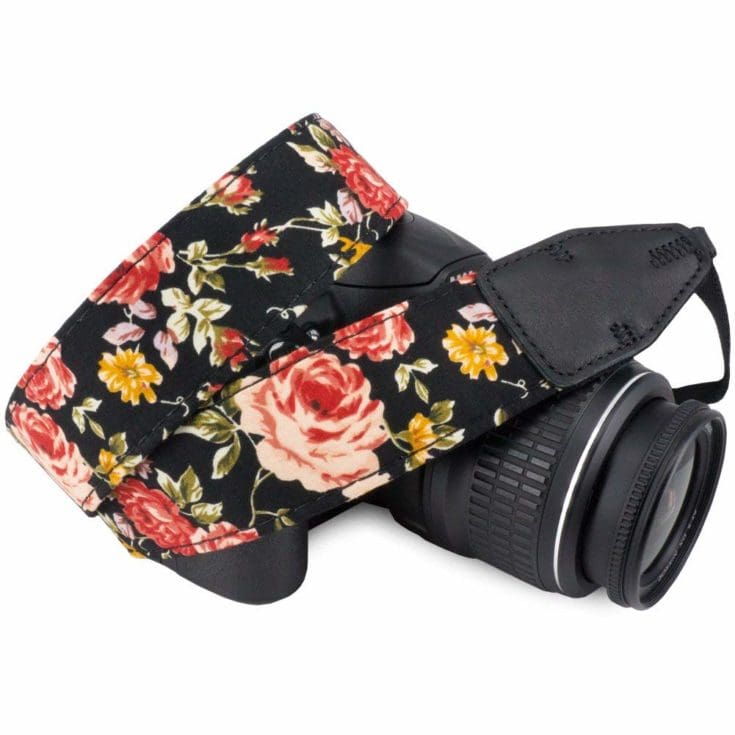 floral camera strap