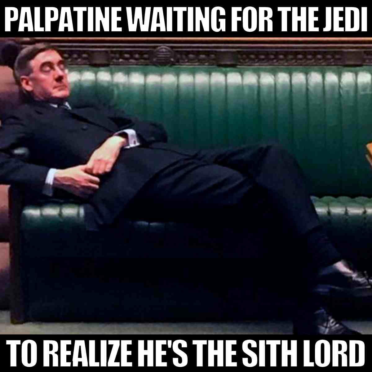 Palpatine meme palpatine waiting for the jedi to realize he's the sith lord.