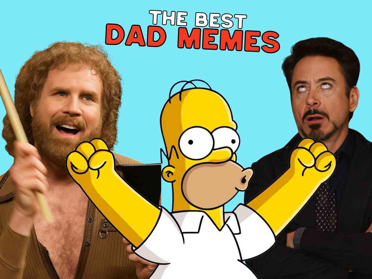 dad memes best A collage of father character and two men with the text 'The Best Dad Memes' at the top.