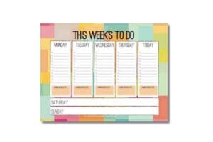 free kids weekly planner printable