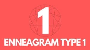 A bold white number one on a red background, symbolizing Enneagram Type 1—aka the perfectionist, who probably edited this image twice before sharing.