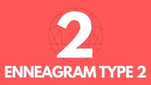 Bold white number 2 meets red backdrop with a mystical enneagram circle, secretly whispering, 'Can I help you?'