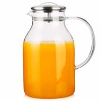 Glass Pitcher with Lid and Spout  High Heat Resistance 
