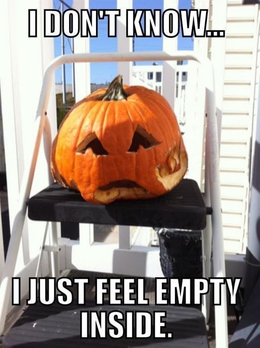 i dont know i just feel empty inside pumpkin meme i dont know i just feel empty inside pumpkin meme