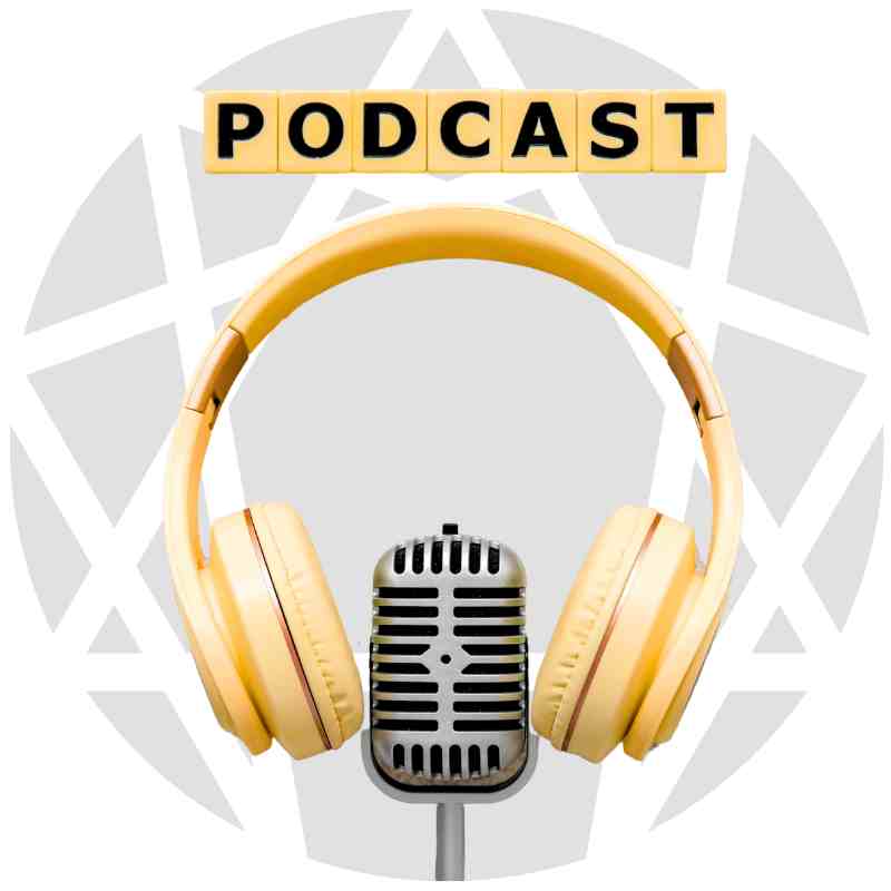 podcasts about the enneagram A podcast mic eagerly asks an Enneagram circle what type beats it with chill yellow headphones, clearly in deep audio therapy mode.