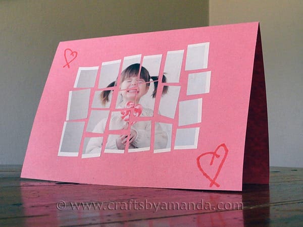 diy mosaic valentines day card for kids