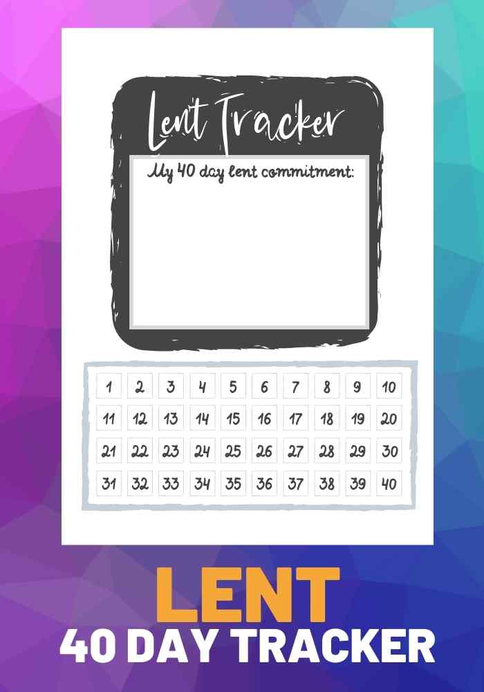 lent tracker 40 days lent tracker 40 days