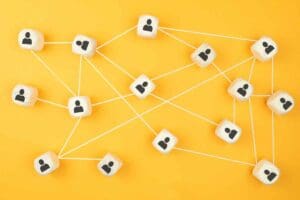 mewe social network illustration of connected people
