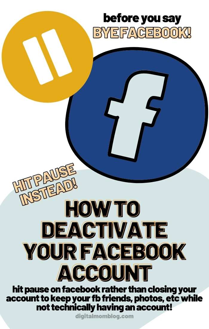 pause account deactivate facebook