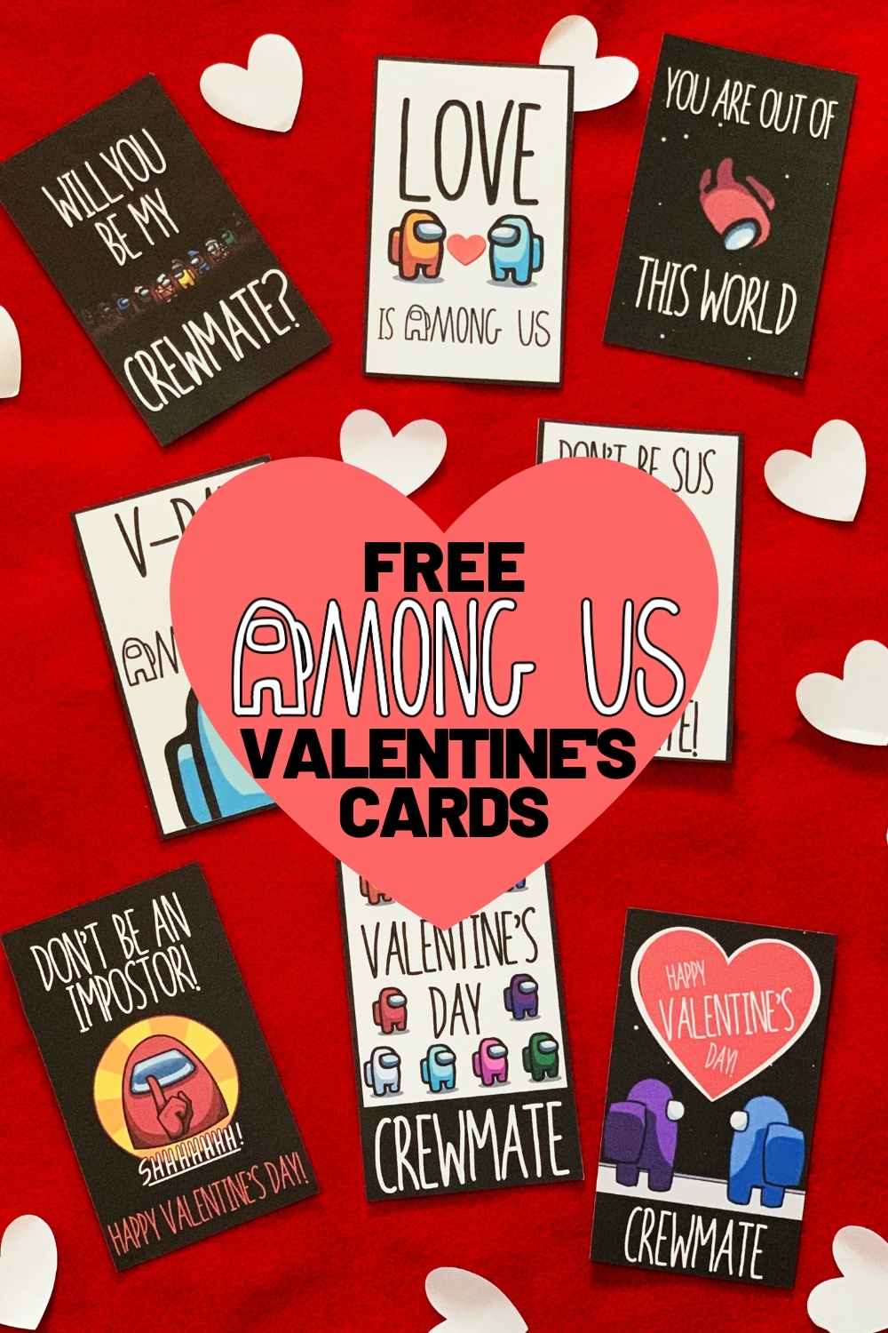 among us valentines cards printable free among us valentines cards printable free