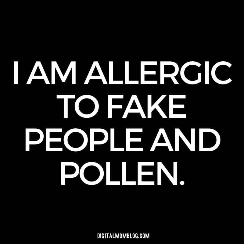 funny allergy quote i am allergic to fake people and pollen funny allergy quote i am allergic to fake people and pollen