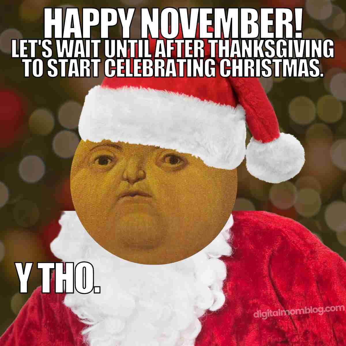 happy november meme happy november Let's wait until after thanksgiving to start celebrating Christmas.