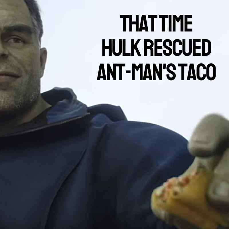 hulk gives antman a taco meme hulk gives antman a taco meme