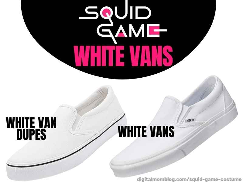 slip on white vans squid games costume slip on white vans squid games costume
