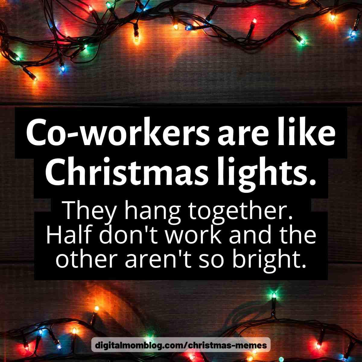 coworker christmas meme funny Co-workers are like Christmas lights. They hang together. Half don't work and the other aren't so bright.