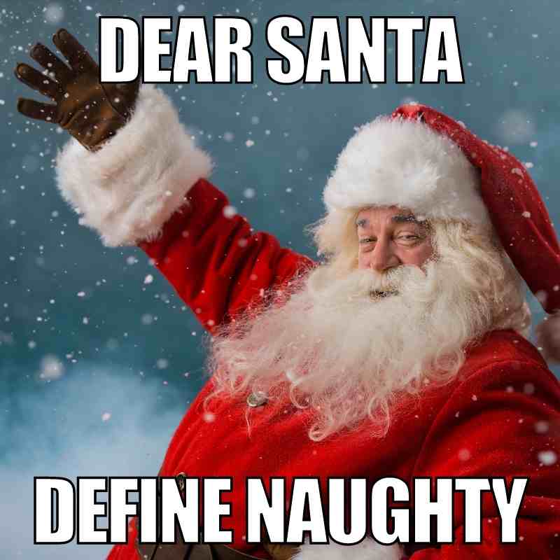 naughty christmas meme dear santa define naughty