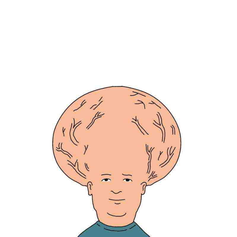 blank bobby hill big brain meme template Meme of a cartoon character with an exaggeratedly large brain for comedic effect, showcasing 'big brain energy' humor.