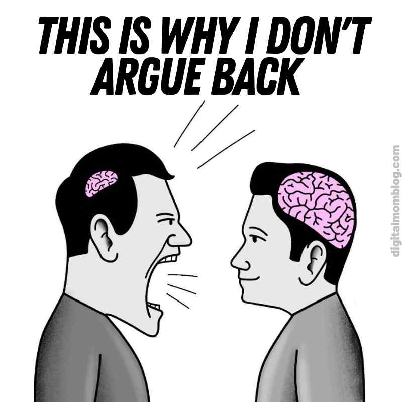 small brain big brain meme Meme showing two cartoon men: one yelling with a tiny brain, the other calmly smiling with a big brain, captioned "This is why I don't argue back."