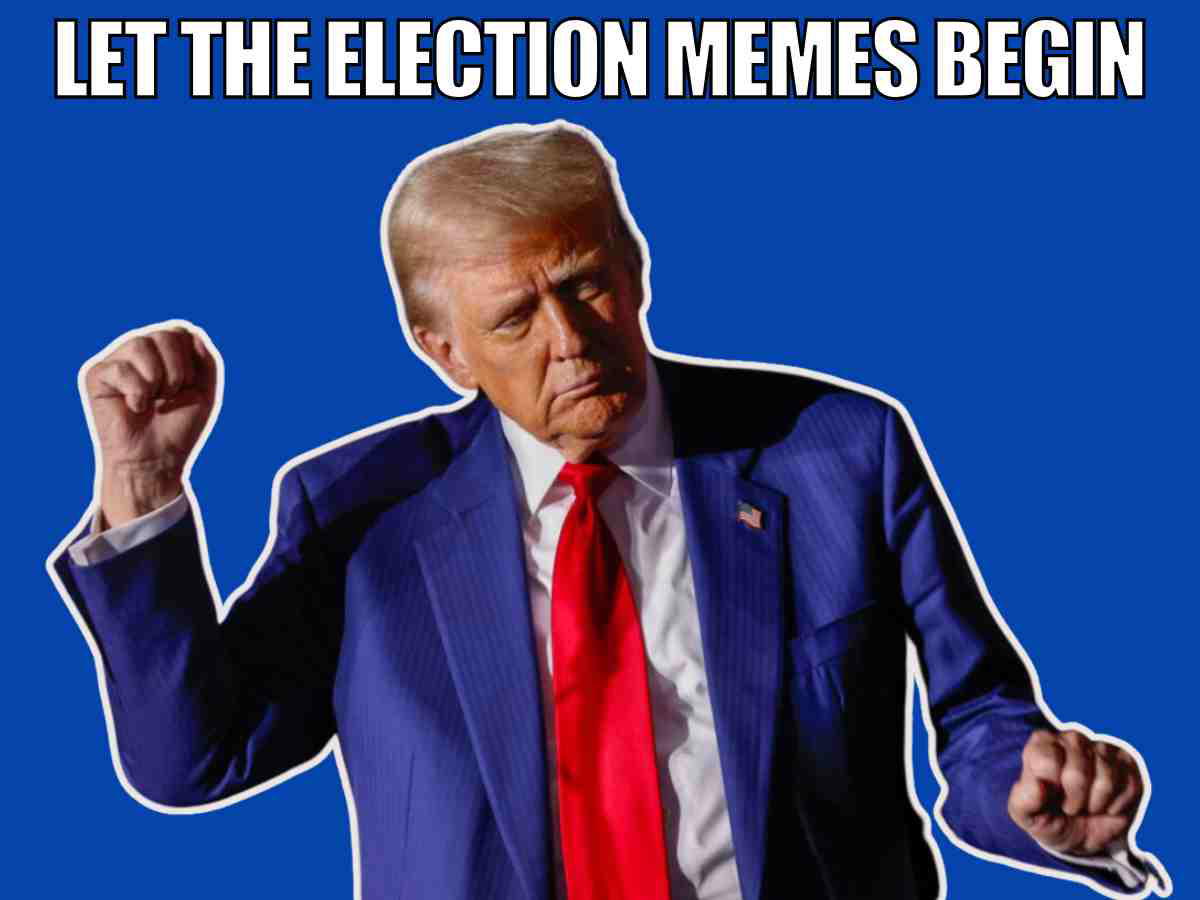 2024 election memes Funny 2024 election meme capturing the excitement and tension of the upcoming presidential race.