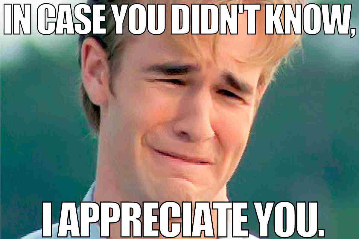 i appreciate you meme in case you didnt know i appreciate you