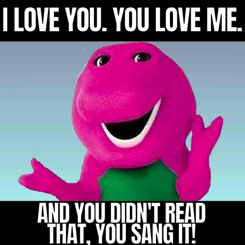 i love you you love me meme barney i love you you love me meme barney