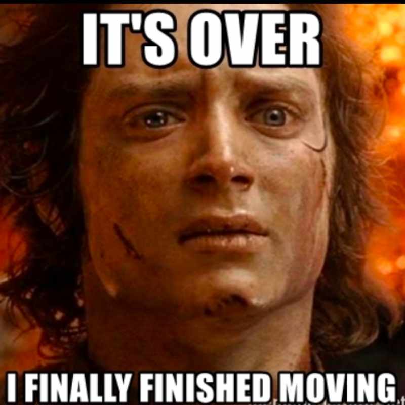 moving meme on the internet A meme featuring an exhausted person with the caption 'It's over, I finally finished moving,' hilariously capturing the epic struggle of completing a big move.