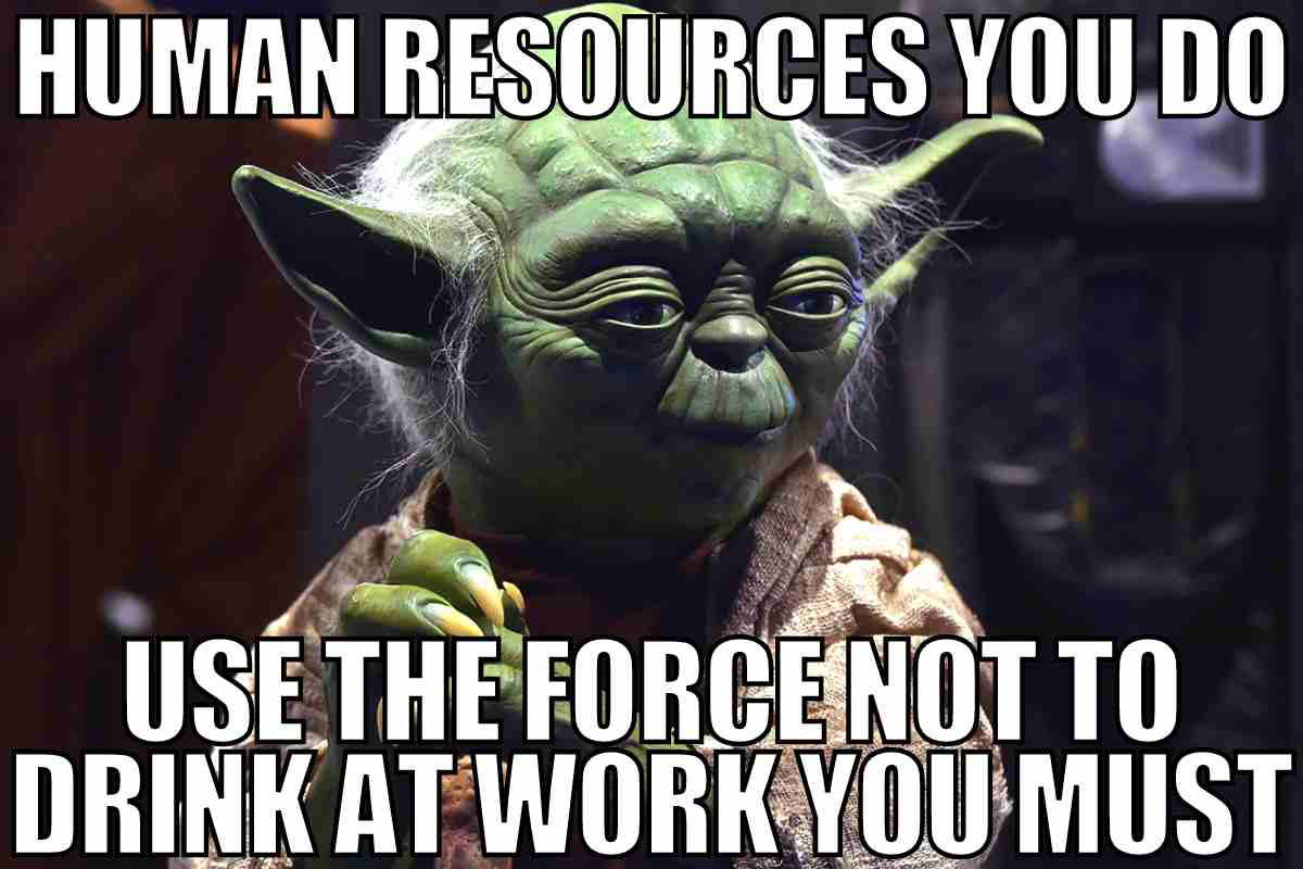 human resources meme human resources you do use the force not to drink at work you must