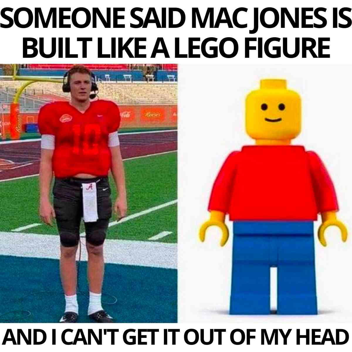 mac jones meme someone said mac jones is built like a lego figure and i cant get it out of my head