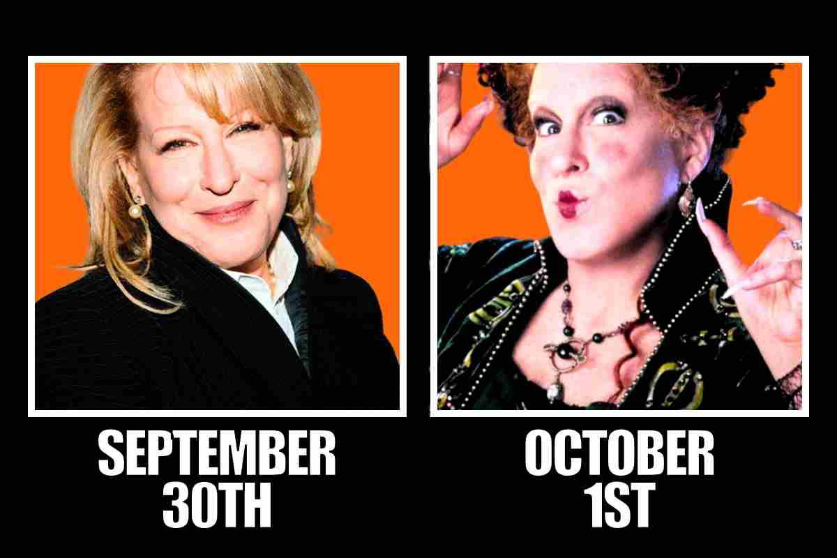 September 30 vs October 1 meme - Bette Middler september vs october meme