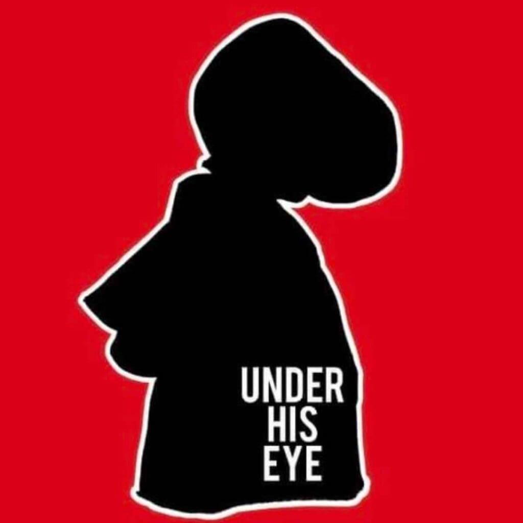 under his eye under his eye meme featuring a silhouette of a handmaid