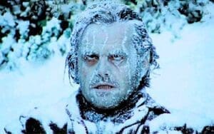 Frozen face meme showing a chilly person looking like they spent too long in a snowstorm without hot cocoa  classic cold weather humor.