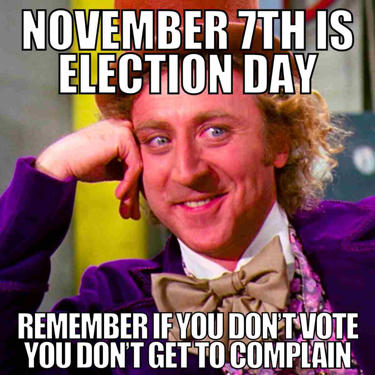 november election meme 2023 november election meme 2024: November 7th is election day. Remember if you don't vote you don't get to complain!